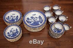 Royal Doulton Booths Real Old Willow 70 Piece 14 Place Settings Dinner Plate