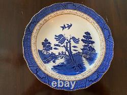 Royal Doulton Booths Real Old Willow Blue 8 Dinner 8 Salad Plates England