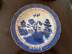 Royal Doulton Booths Real Old Willow Blue 8 Dinner 8 Salad Plates England