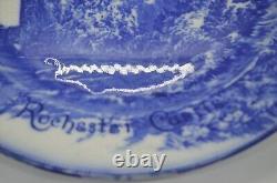 Royal Doulton Castles & Churches D3610 Dinner Plate Rochester Flow Blue Antique