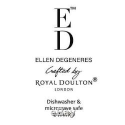 Royal Doulton ED Ellen DeGeneres 16pc Blue Love Dinner Bowl Mug Plate Set of 16