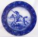 Royal Doulton Flow Blue Dinner Plate George Morland Man on Horseback Antique