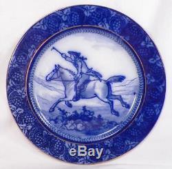 Royal Doulton Flow Blue Dinner Plate George Morland Man on Horseback Antique