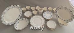 Royal Doulton Josephine Gold Trim 45pc Set Fine China 8 Setttings & Serving Ware