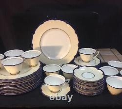 Royal Doulton Marlborough Cobalt Set 48 Pieces Dinner, Bread Plates Cup & Saucer