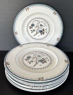 Royal Doulton Old Colony Dinner Plates 10 5/8 Set Of 8 White Blue Floral