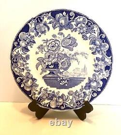 Royal Doulton Pomeroy Blue White Dinner Plates 10 1/4 Lot (6) Floral Bone China