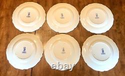 Royal Doulton Pomeroy Blue White Dinner Plates 10 1/4 Lot (6) Floral Bone China
