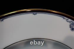 Royal Doulton Princeton Blue Scrolls Black Band Gold Trim 12 Dinner Plate 10 5/8