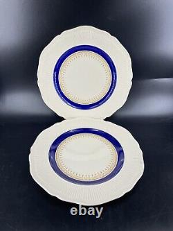 Royal Doulton ROYALTY 2 Dinner Plate 1939 Blue Gold Ribbed No Graphics #12