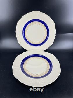 Royal Doulton ROYALTY 2 Dinner Plate 1939 Blue Gold Ribbed No Graphics #12