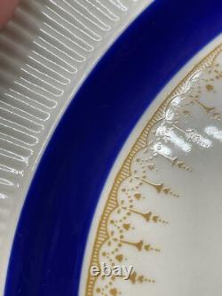 Royal Doulton ROYALTY 2 Dinner Plate 1939 Blue Gold Ribbed No Graphics #12