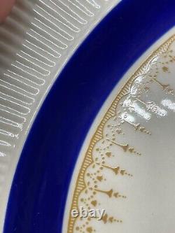 Royal Doulton ROYALTY 2 Dinner Plate 1939 Blue Gold Ribbed No Graphics #12