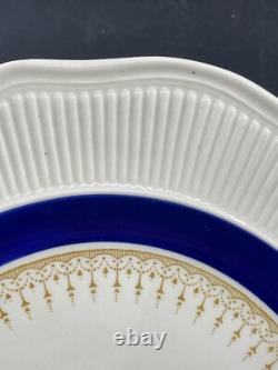Royal Doulton ROYALTY 2 Dinner Plate 1939 Blue Gold Ribbed No Graphics #12