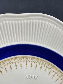 Royal Doulton ROYALTY 2 Dinner Plate 1939 Blue Gold Ribbed No Graphics #12