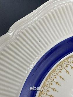 Royal Doulton ROYALTY 2 Dinner Plate 1939 Blue Gold Ribbed No Graphics #12