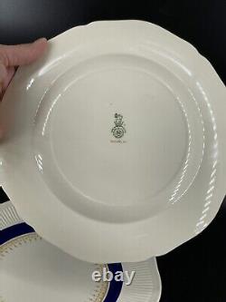 Royal Doulton ROYALTY 2 Dinner Plate 1939 Blue Gold Ribbed No Graphics #12