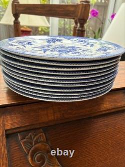 Royal Stafford Asiatic Pheasant Blue & White Dinner Plate 11? -set of 4