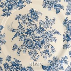 Royal Stafford Dinner Plates Asiatic Pheasant Powder Blue 11 Set of 8 Plates