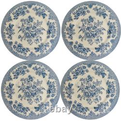 Royal Stafford Dinner Plates Asiatic Pheasant Powder Blue 11 Set of 8 Plates