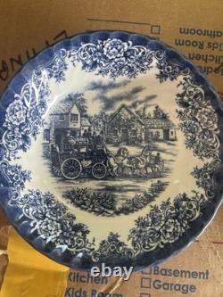 Royal Stafford Fine Earthenware Blue & White Dinner Plate 8 3/8 inches England