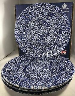 Royal Wessex Churchill China England CALICO BLUE Dinner Plates 10 NWT Set of 4
