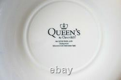 Royal Wessex Queen's Tonquin SET of 4 Dinner Plates Blue & White Old World Charm