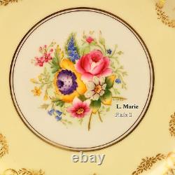 Royal Worcester 4 Dinner Plates 10 1/2 HandPainted Dark Cobalt withGold 1940-1941