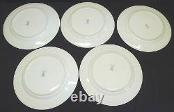 Royal Worcester England W8464 Set of 5 Dinner Plates -Blue & Green 10 1/2