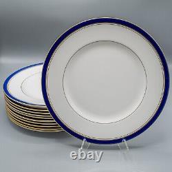 Royal Worcester Howard Cobalt Dinner Plates Set of 11 -10 5/8 FREE USA SHIPPING