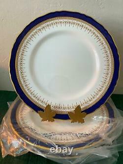 Royal Worcester REGENCY BLUE Dinner Plates x4 Free Shipping Unused