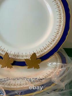 Royal Worcester REGENCY BLUE Dinner Plates x4 Free Shipping Unused