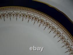 Royal Worcester Regency Blue Dinner Plates Set of 4 Cobalt Gold England