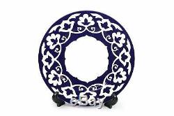 Royalty Porcelain 6-pc Russian Fine Blue Floral Set of Dinner Plates