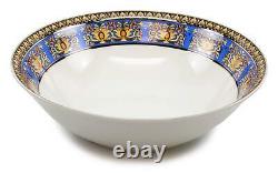 Royalty Porcelain Vintage 49-pc Dinnerware Set'Blue Medusa', Premium Bone China