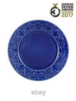 Rua Nova SET OF 6 Dinner Plates 28 Indigo Blue Bordallo Pinheiro