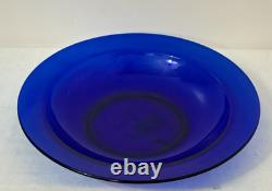 SAPHIR by ARCOROC VMC FRANCE 20 PIECE COBALT BLUE GLASS DINNERWARE NOS