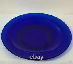 SAPHIR by ARCOROC VMC FRANCE 20 PIECE COBALT BLUE GLASS DINNERWARE NOS