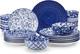 SELENE Plates and Bowls Set for 4, 12 Pieces Dinnerware Sets, Mircowave and Dish
