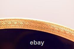 SET 4 Syracuse China Queen Anne Old Ivory Cobalt Blue & Gold Dinner Plates 10.25