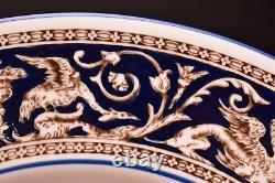 SET 5 WEDGWOOD Dinner Plate Florentine Dragons Dark Blue Rim Bone China 10.75