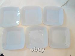 SET 6 DINNER PLATES! Vintage FIRE KING oven glass CHARM AZURITE BLUE excellent