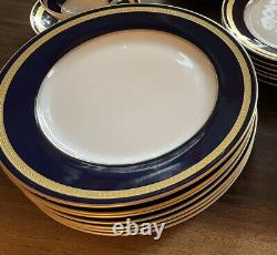 SET 7 Rosenthal EMINENCE 5107 Cobalt Blue Gold Laurel Dinner Plates 10 3/8