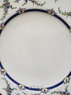SET OF 11- Antique Royal Worcester ROSEMARY DINNER Plate 10.5 Cobalt Blue