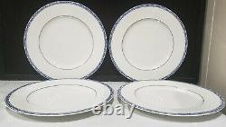 SET OF 4 Ralph Lauren Mandarin Blue 10 3/4 Porcelain Dinner Plates