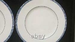 SET OF 4 Ralph Lauren Mandarin Blue 10 3/4 Porcelain Dinner Plates