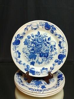 SET OF 4! Vintage Portmeirion Harvest Blue 10.5 (26.5 cm) Dinner Plates