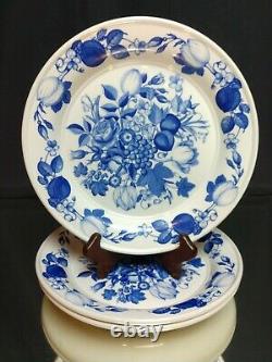 SET OF 4! Vintage Portmeirion Harvest Blue 10.5 (26.5 cm) Dinner Plates