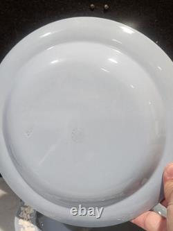 SET OF 8- Vintage Wedgwood Queensware Cream On Lavender (Blue) 10 DINNER PLATES