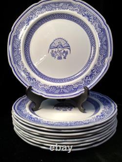 (SET OF 9) Copeland Spode Fine Stone HERITAGE Blue Eagle 10 Dinner Plates GREAT